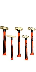 WEDO Brass Sledge Hammer With Fiberglass Handle, Non-Magnetic, Die-Forge, Corrosion Resistant, DIN Standard, 1lb, 300mm, 12"