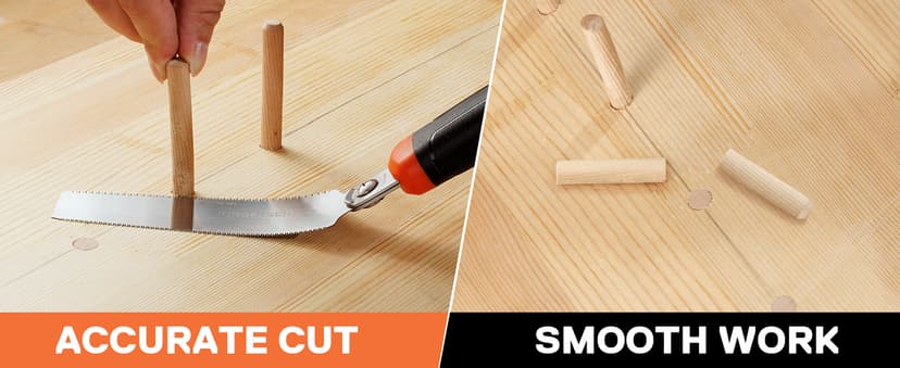 JORGENSEN Japanese Flush Cut Saw, 5 Inch Pro Double Edge Pull Saw, SK5 Flexible Blade Wood Handsaw, 18/25 TPI Blade with Soft Grip Handle for Hardwood & Softwood Woodworking, Wood Trim