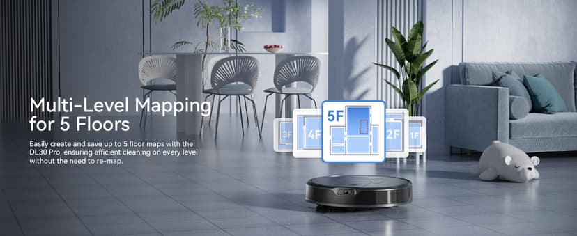 Robot Vacuum and Mop Combo, LiDAR Navigation with Ultra Slim Design, Smart Mapping Robotic Vacuum Cleaner, 9000Pa Suction, Customizable Cleaning for Pet Hair, Carpets, and Hard Floors