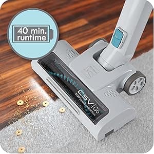 Kenmore DS4065 Cordless Stick Vacuum 1L Capacity Lightweight Cleaner 2-Speed Power Suction LED Headlight 2-in-1 Handheld for Hardwood Floor, Carpet & Dog Hair, Blue, DS4065