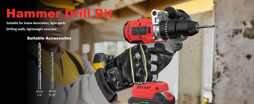 1060In·lbs Cordless Drill Driver - 20+3 Torque Brushless Hammer Drill with 2 x 4.0Ah Battery & Fast Charger - 21V Electric Power Drills Set with 2 Speeds & 1/2 Inch Self-locking Metal Chuck