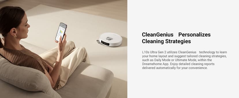 DREAME L10s Ultra Gen 2 Robot Vacuum and Mop, 10,000Pa Suction, MopExtend Technology, All-in-One Base Station, Pet-Friendly, Versatile Carpet Cleaning, DuoScrub Mopping System, Smart Pathfinder Tech