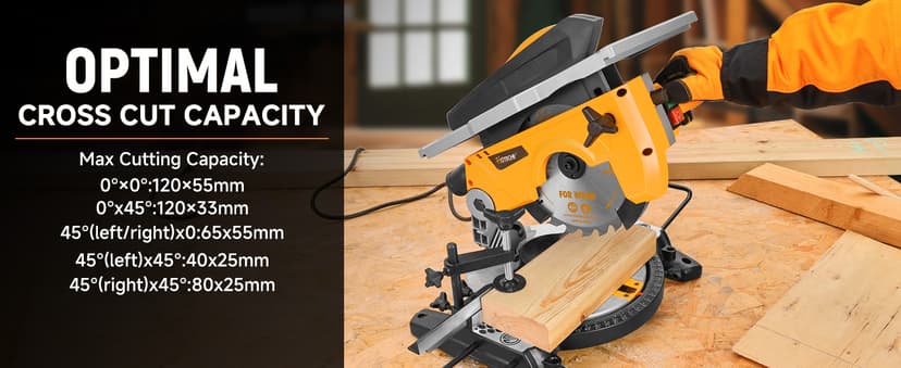 Hoteche 8-1/4-Inch 2-in-1 Compound Miter Saw & Table Saw – 10A Dual-Function Power Tool for Wood and Metal Precision Cutting