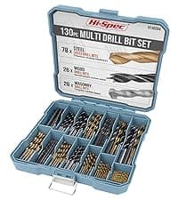 Hi-Spec Cordless Drill Set 50pc 12V Electric Power Driver in a Toolbox Case. Includes Rechargeable Battery, Power Screwdriver Bits, Wood, Metal, and Masonry Drill Bit Set Accessories