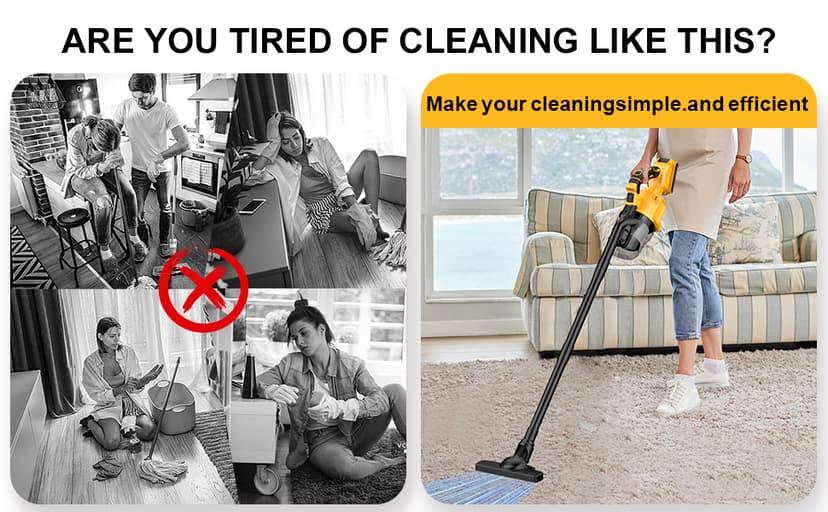 Cordless Vacuum Cleaner for Dewalt 20V Battery,100 AW Handheld Vacuum Cleaner with Washable HEPA Filter,55CFM Portable Shop Vacuum for Car/Pet Hair/Carpets/Hard Floors(No Battery)