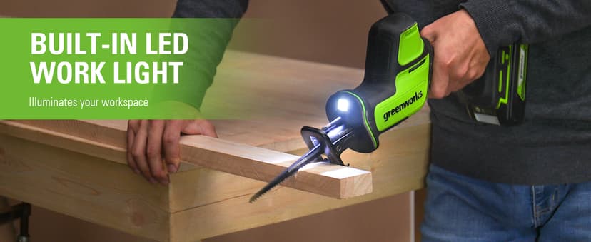 Greenworks 24V 6-pcs Combo Kit: 24V Hammer Drill, Impact Driver, Multi-Tool, Flashlight, Reciprocating Saw & Circular Saw, Includes 3 * 2.0Ah Batteries & (2) Chargers
