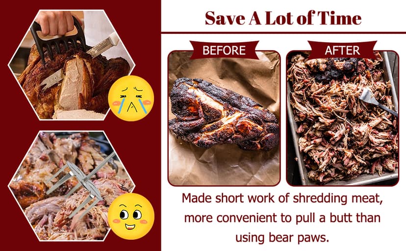 KAMaster Pork Puller Drill Attachment 304 Stainless Steel Meat Shredder Used with Standard Hand Drill for BBQ