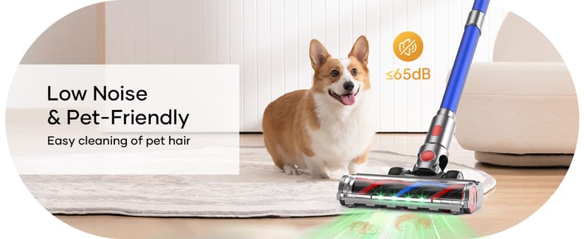 Cordless Vacuum Cleaners for Home,8-in-1/65Min/600W/48Kpa Powerful Suction,Self-Standing Cordless Stick Vacuum Cleaner,Lightweight Anti-Tangle Rechargeable Vacuum for Floor/Carpet/Pet Hair/Car