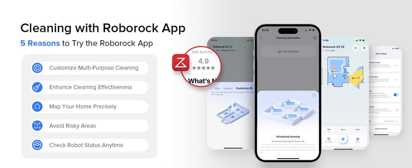 roborock Q7 L5 Robot Vacuum and Mop Combo, 8,000Pa Suction, Upgraded from Q5 Pro, Dual Anti-Tangle System, LiDAR Navigation, Multi-Level Mapping, Self-Charging Robotic Vacuum Cleaner, Black