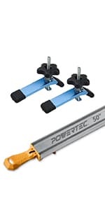 POWERTEC 24, 36, 50 Inch Circular Saw Guide/Straight Edge Guide for Router Tool, Jigsaw, Circular Saw and Drill Press, Saw Guide for Cutting Plywood and Routing Dado Slots, 3 pk (71708)