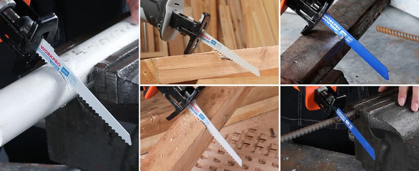 WORKPRO 32-Piece Reciprocating Saw Blade Set - Metal/Woodcutting Saw Blades, Pruner Saw Blades with Organizer Pouch