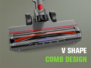 Cordless Vacuum Cleaner, 85,000PRM Upgraded Dual Suction Cordless Stick Vacuum up to 35mins Runtime, Lightweight Rechargeable Vacuum for Home (Grey Red)