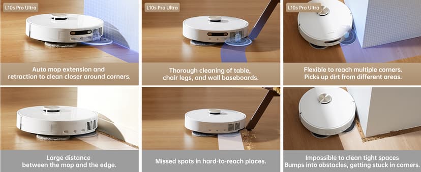 DREAME L10s Pro Ultra Heat Robot Vacuum and Mop Combo, Mop Extend, 7000Pa Suction, Auto Robot Care and Maintenance, 136°F Hot Water Mop Self-Cleaning, Obstacle Avoidance, Ideal for Hair, Carpets