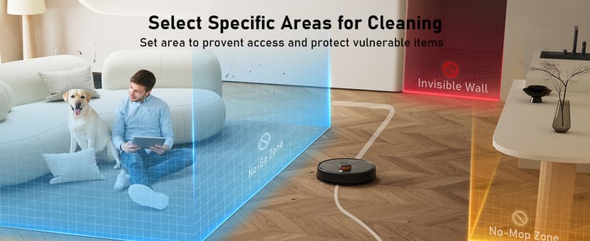 NADALY D200 Robot Vacuum and Mop Combo, Lidar Navigation Robot Vacuum Cleaner, 6000Pa Suction, 200Mins Runtime, Wi-Fi/App/Alexa Control, Self-Recharging Robotic Vacuum for Carpet Pet Hair Hard Floor