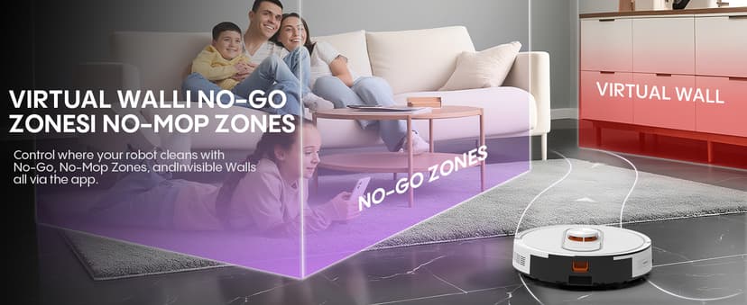 Bagotte Robot Vacuum and Mop, 5000Pa Self Emptying Robotic Vacuum with Mapping,60-Day Hands-Free Cleaning, LiDAR Navigation, No-Go Zones,Wi-Fi/App/Alexa Control, for Pet, Hard Floors, Carpets