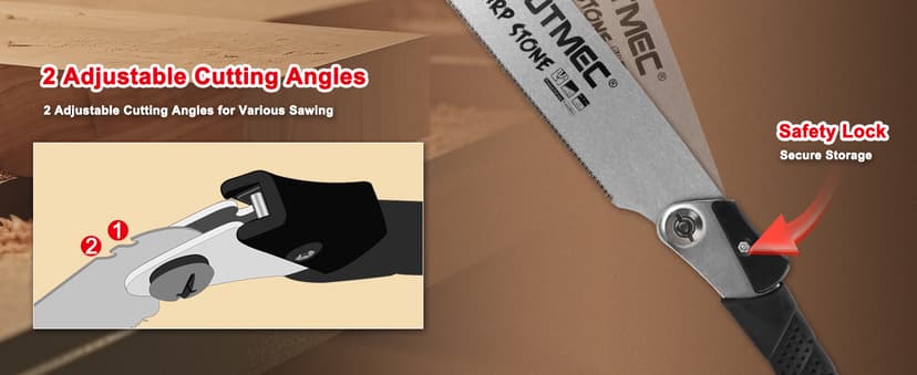 HAUTMEC Folding Japanese Pull Saw, 9-Inch Hand Wood Saw with SK5 Blade, 17TPI Sharp Trapezoid Teeth, Dual Cutting Angle, Pro Handsaw for Fine & Fast Cuts – HT0312