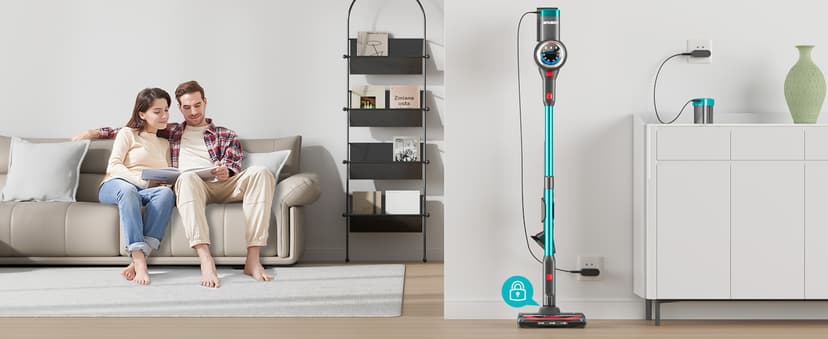 Cordless Vacuum Cleaner, 550W/45KPa Cordless Vacuum, 65 Mins Run Time, Self-Supporting Design,Stick Vacuum with OLED Display and Anti-Tangle Brush for Home, Carpets, Hard Floors and Pet Hair