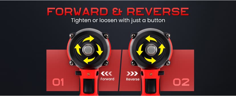 Cordless Impact Wrench, 1106 FT-lbs 1500Nm Brushless Impact Gun 1/2", 18V 2 * 5.0 Ah Multifunction Power Impact Driver for Home Car Truck Mower