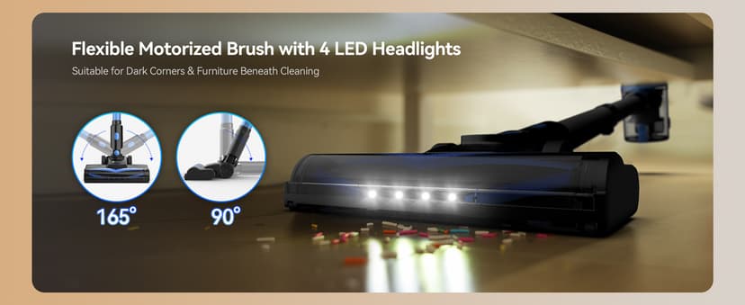 N8 Cordless Vacuum Cleaner, Lightweight Stick Vacuum with Powerful Suction, 2200mAh Battery, 40 Mins Runtime, Self-Standing, Rechargeable Vacuum Cleaners for Home Hardwood Floor Carpet Pet Hair