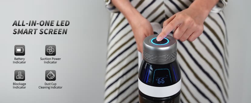 Cordless Vacuum Cleaner, 2 Batteries 110 Mins Runtime Vacuum Cleaners for Home, 550W 45KPA 15-in-1 Stick Vacuum with Charging Dock, Handheld Vacuum Cordless for Pet Hair Carpet Hardwood Floor