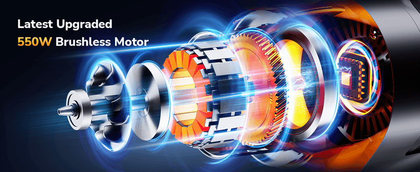 Cordless Vacuum Cleaner, 550W 48Kpa 70 Mins Vacuum Cleaners for Home, Self-Standing Stick Vacuum with Touch Screen, Wall Dock, Anti-Tangle Rechargeable Vacuum for Pet Hair Carpet Hardwood Floor