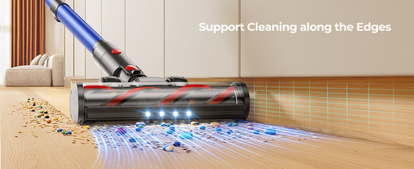 Cordless Vacuum Cleaner, 45Kpa 550W 60Mins Vacuum Cleaners for Home, Self-Standing Stick Vacuum Cleaner with Wall Mount Charging, Scented Card, for Furniture, Carpet, Pet Hair, Hard Floor