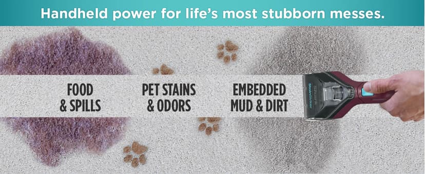 Shark Carpet Cleaner Machine, Portable Upholstery StainStriker, Spot, Odor & Stain Remover, 2 Carpet Cleaner Solutions, 3 Tools, Perfect for Pet Hair, Area Rugs, Couches, Burgundy, PX203BRN