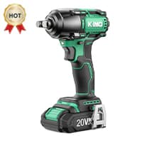K I M O. Cordless Impact Wrench, Max Torque 406ft-lbs (550N.m) & 3000RPM, Premium Brake Stop, 1/2 lmpact Gun with 3000mAh Li-ion Battery, 7Drive lmpact Sockets, Fast Charger Impact Drill for Car Tires
