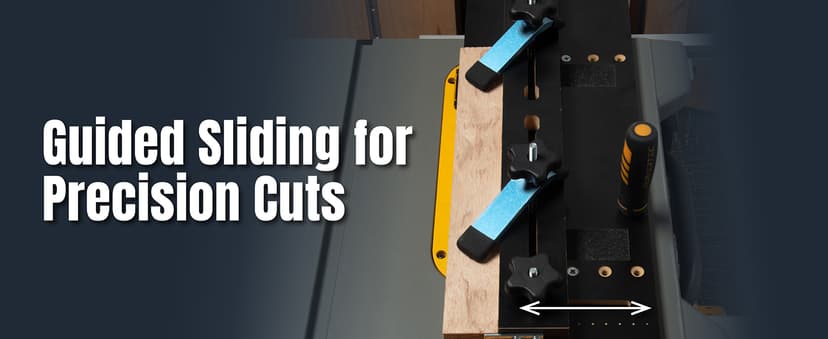 POWERTEC 71395 Taper/Straight Line Jig for Table Saws with 3/4” Wide by 3/8” Deep Miter Slot