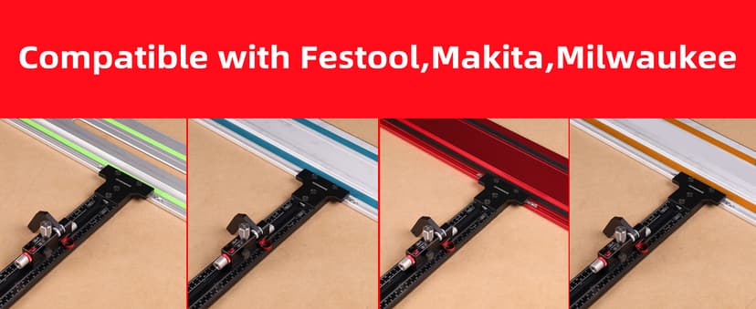 Track Saw Parallel Guide System with Mirco Adjustable Flip Stop and Zero Calibration for Woodworking Repeatable Rip Cuts for Track Saw Guide Rail Compatible with Festool,Makita,Milwaukee