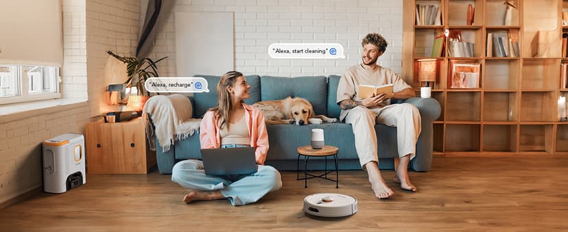 D20S Max+ Robot Vacuum and Mop, Specifically Handling Pet Hair Design, 6000Pa Max Suction, with Self-Empty Dock, 10 Weeks Hands-Free Cleaning, PreciSense LiDAR Navigation, App & Voice Control
