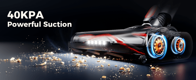 Cordless Vacuum Cleaner, 500W/40Kpa/60Mins Vacuum Cleaners for Home, Anti-tangle Stick Vacuum with Self-Standing, Wall Mount Charging, LDE Display, Wireless Vacuum for Carpet Pet Hair Hardfloor