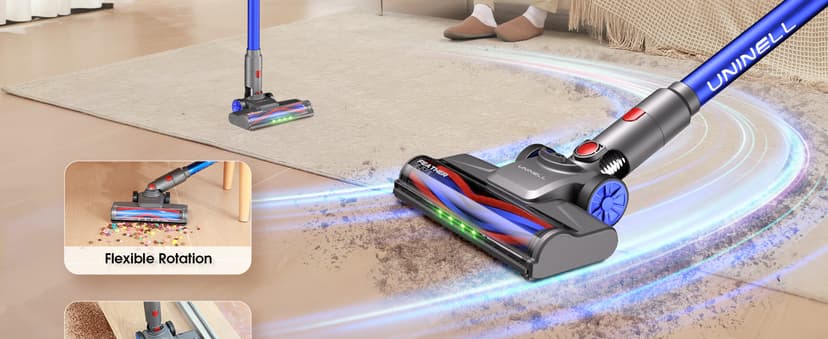 UNINELL HOME Cordless Vacuum Cleaner,45000Pa/450W Vacuum Cleaners for Home with 60Mins Runtime,Lightweight Anti-Tangle Stick Vacuum,Wall-Mount Charging,Vacuum Cordless with Attachments for Pet Hair