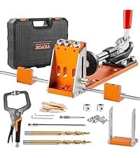 VEVOR Drill Guide, Multi-Angle Press Portable Precision Drilling Guide Jig Attachment, with Large Handle and Mounting Holes, Aluminum Alloy, for Drilling Angled or Straight Holes, for Wood Working