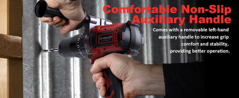 1060In·lbs Cordless Drill Driver - 20+3 Torque Brushless Hammer Drill with 2 x 4.0Ah Battery & Fast Charger - 21V Electric Power Drills Set with 2 Speeds & 1/2 Inch Self-locking Metal Chuck