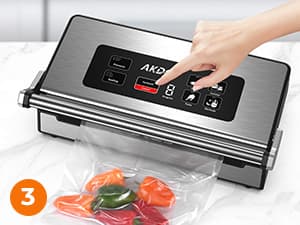 90Kpa Food Vacuum Sealer, Stainless Steel Vacuum Sealer Machine for Food with Double Heat Seal & Double Pump, Food Sealer Dry/Moist/Liquid Modes, Roll Storage and Cutter, Easy-Lock Handle and Clean