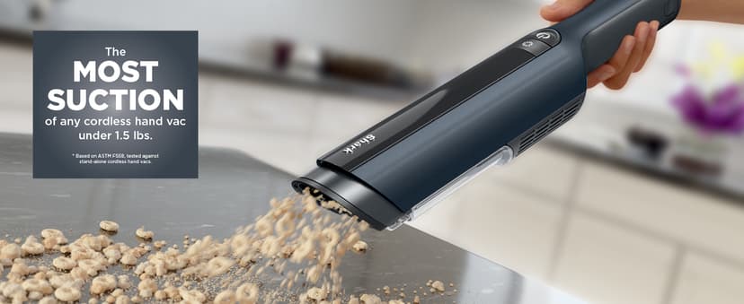 Shark WV410BL WANDVAC Cordless Hand Vacuum, Ultra-Lightweight & Portable with Powerful Suction & Tools for Pets, Designed for Car & Home, Dark Blue