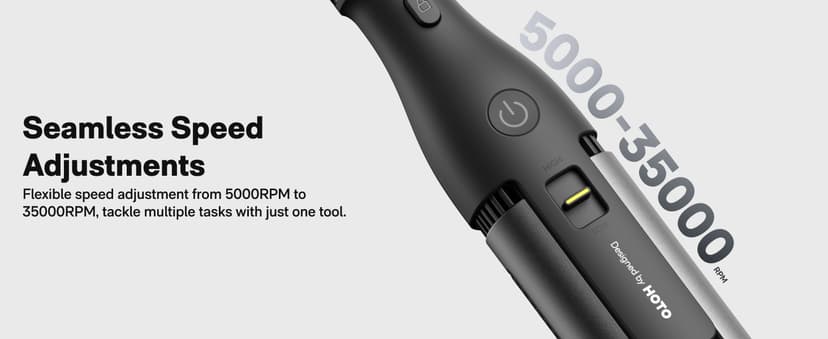 HOTO 12V Cordless Rotary Tool Kit Pro, Brushless Motor, 35000RPM Variable Speed, 3000mAh USB-C Rechargeable, LED Light, 37 Accessories, Ideal for Carving, Sanding, Polishing, Drilling, Cutting, DIY