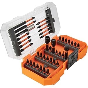 Klein Tools 33801 Impact Driver Bit Set with Magnetic Nut Drivers, ProFlex S2 Steel Phillips, Slotted, Square, TORX Bits with Case, MODBox Compatible, 40-Piece