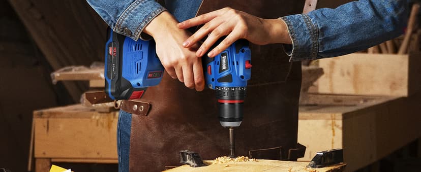 Cordless Drill Set,18V Brushless Power impach driver with Battery and Charger, 3/8" Keyless Chuck, Variable Speed, Drill Driver Bits Kit for Drilling and Tightening/Loosening Screws