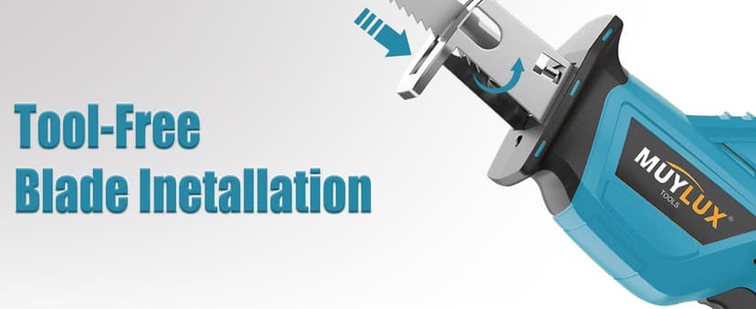 Cordless Reciprocating Saw 20V with 2 Batteries & Charger, Variable Speed 0-3000SPM, Tool-Free Blade Change, Includes 4 Saw Blades for Wood, Metal, PVC and Tree Cutting