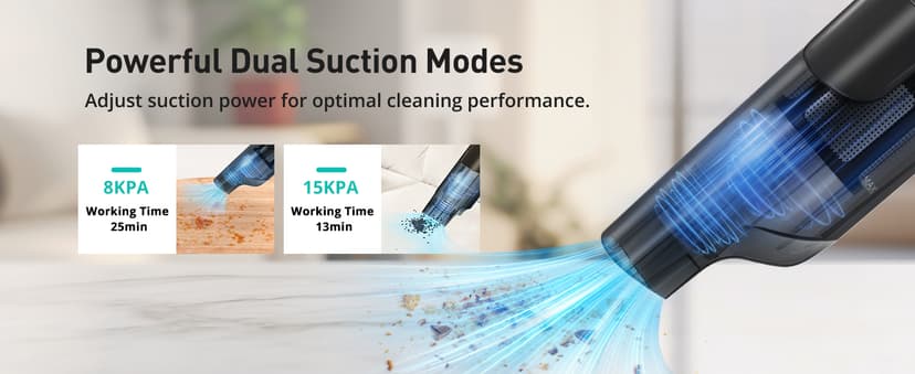 Cordless Handheld Vacuum, 15KPA Powerful Car Vacuum, Rechargeable, Charging Dock, Ergonomic Handle, 2-in-1 Crevice Tool, 1.8lb Portable Handheld Vacuums with 2-Speed for Car, Home