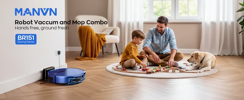 Robot Vacuum and Mop Combo, 2-in-1 Mopping Robot Vacuum Cleaner with 2300Pa Suction, 2.87'' Slim Design, Wi-Fi/App/Voice Control, 3D Obstacle Avoidance&Self-Charging for Hard Floors, Carpets, Pet Hair