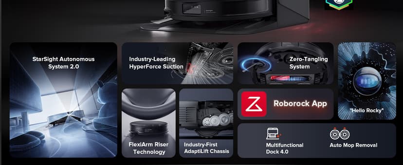 roborock Saros 10R Robot Vacuum and Mop, Powerful Suction, Zero-Tangling, 3.14’’ Ultra Slim, FlexiArm Riser Technology for Carpet & Floor, Corner & Edge Cleaning, Self-Emptying, Hot Air Drying, Black