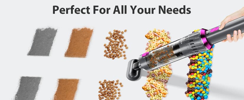 Handheld Vacuum Cordless 25000Pa Car Vacuum 3-in-1 Handheld Vacuum, Includes Smart Display and Charging Base Hand Vac Cordless Rechargeable One-Touch Empty for Home/Pet/Car (Violet)