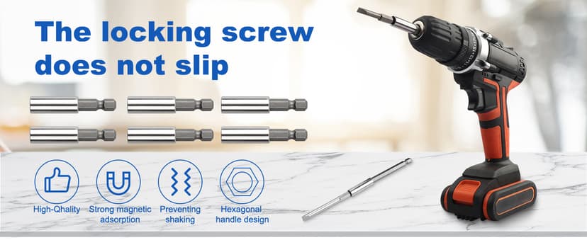 Rocaris 10 Pack Magnetic Extension Socket Drill Bit Holder 1/4" Hex Power Tools