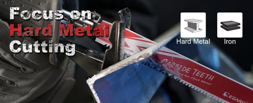 EZARC Carbide Reciprocating Saw Blade R978HM Endurance for Thick Metal, Cast Iron, Alloy Steel 9-Inch 8TPI, 3-Pack