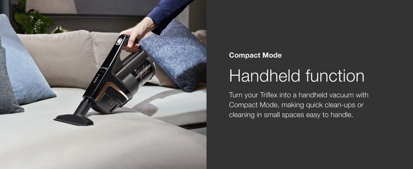 Miele Triflex HX2 Cat & Dog Cordless Stick Vacuum Cleaner, 60 min runtime, Obsidian Black / Rose Gold