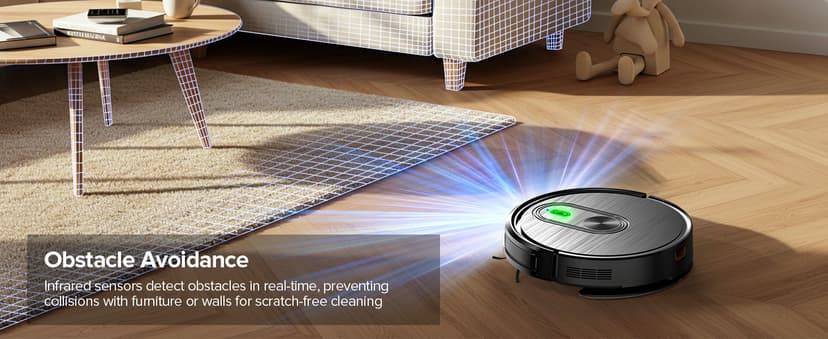 Robot Vacuum and Mop Combo, 2 in 1 Vacuuming & Mopping Robot with Schedule, App/Bluetooth/Voice, 3200Pa Max Suction, Self-Charging Robot Vacuum Cleaner, Slim, Ideal for Pet Hair, Hard Floor, Carpet