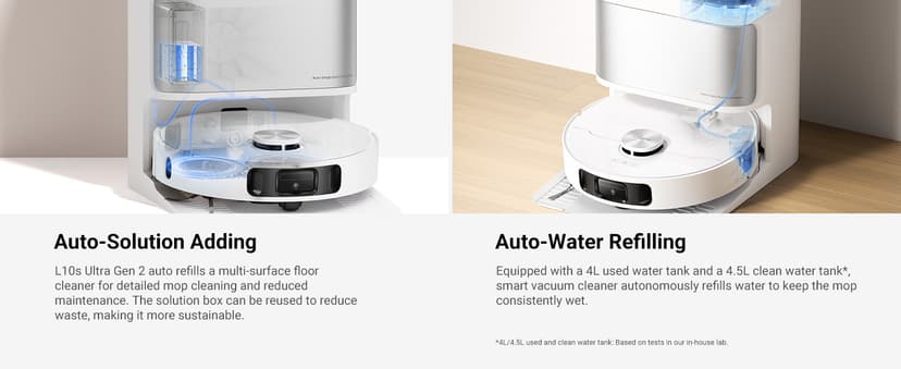 DREAME L10s Ultra Gen 2 Robot Vacuum and Mop, 10,000Pa Suction, MopExtend Technology, All-in-One Base Station, Pet-Friendly, Versatile Carpet Cleaning, DuoScrub Mopping System, Smart Pathfinder Tech